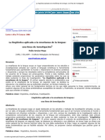 La Lingüística Aplicada A La Enseñanza de La Lengua - Una Línea de Investigación