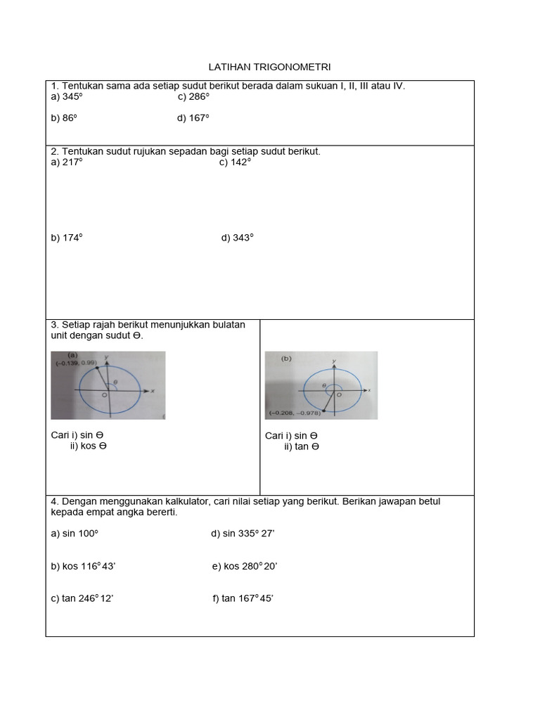 Latihan Trigonometri | PDF