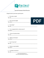 Direct indirect (reported speech) practice exercise 