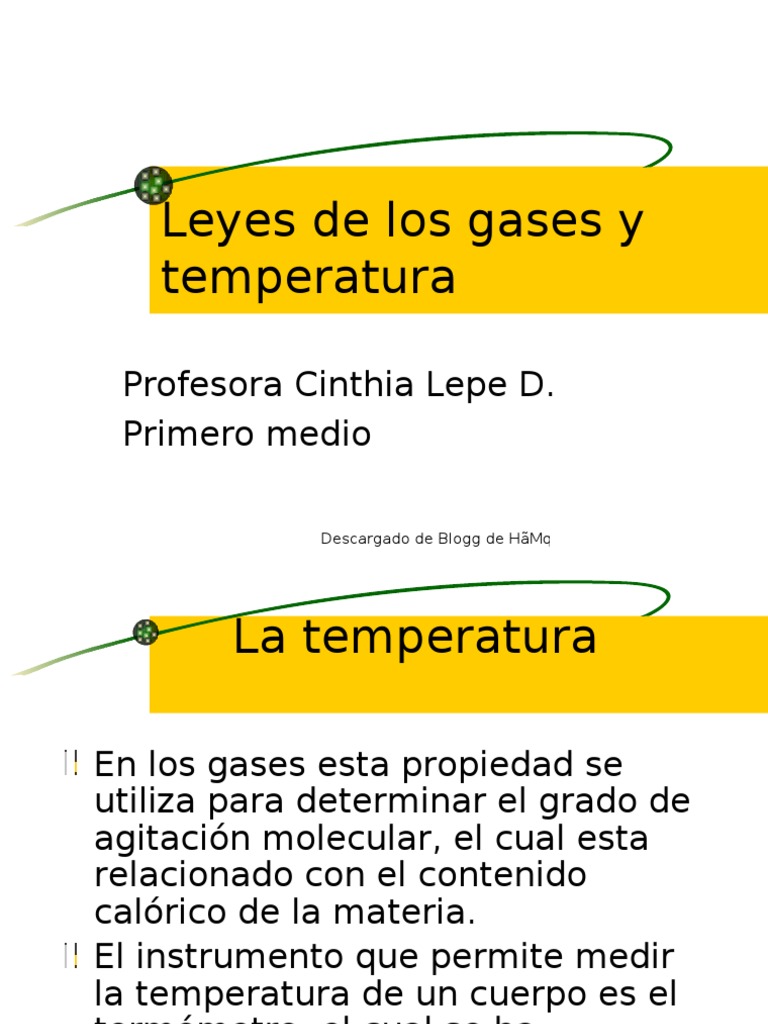 Leyes de los Gases y Temperatura | PDF | Gases | Temperatura