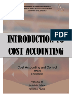 (Mac1) Introduction To Cost Accounting Handout
