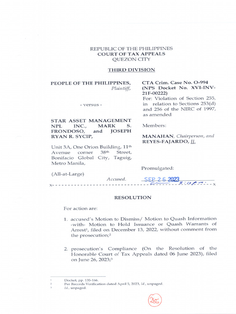 Cta 3D Co 00994 R 2023sep26 VTC | PDF | Internal Revenue Service ...