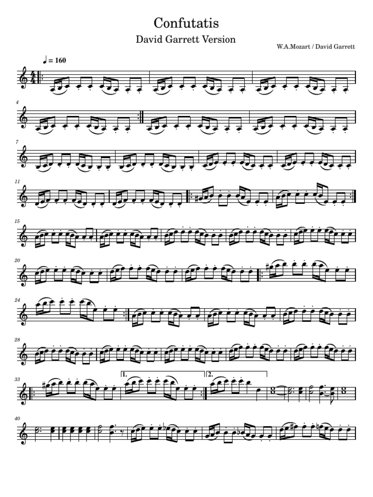 Mozart's Confutatis by David Garrett | PDF