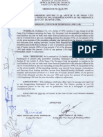 An Ordinance Amending Section 37 (G) Article Ii of Pasay City Ordinance No. 241 - Series of 1993, Otherwise Known As The Ordinance Adopting The Pasay City Revenue Code.