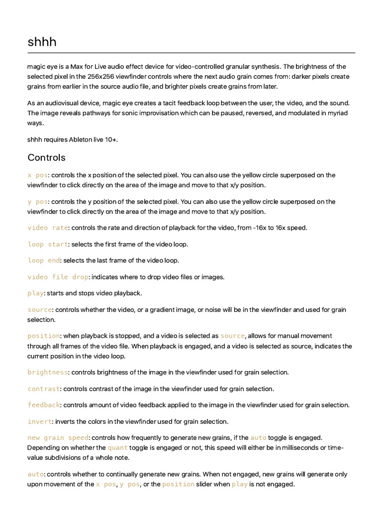 Magic Eye Manual Pdf Video Digital Technology