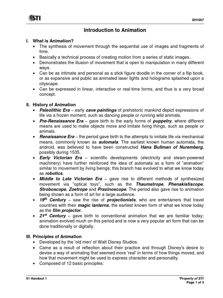 01 Handout 1 | PDF | Animation