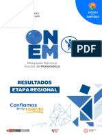 Resultados Etapa Regional Consurso Educativo ONEM