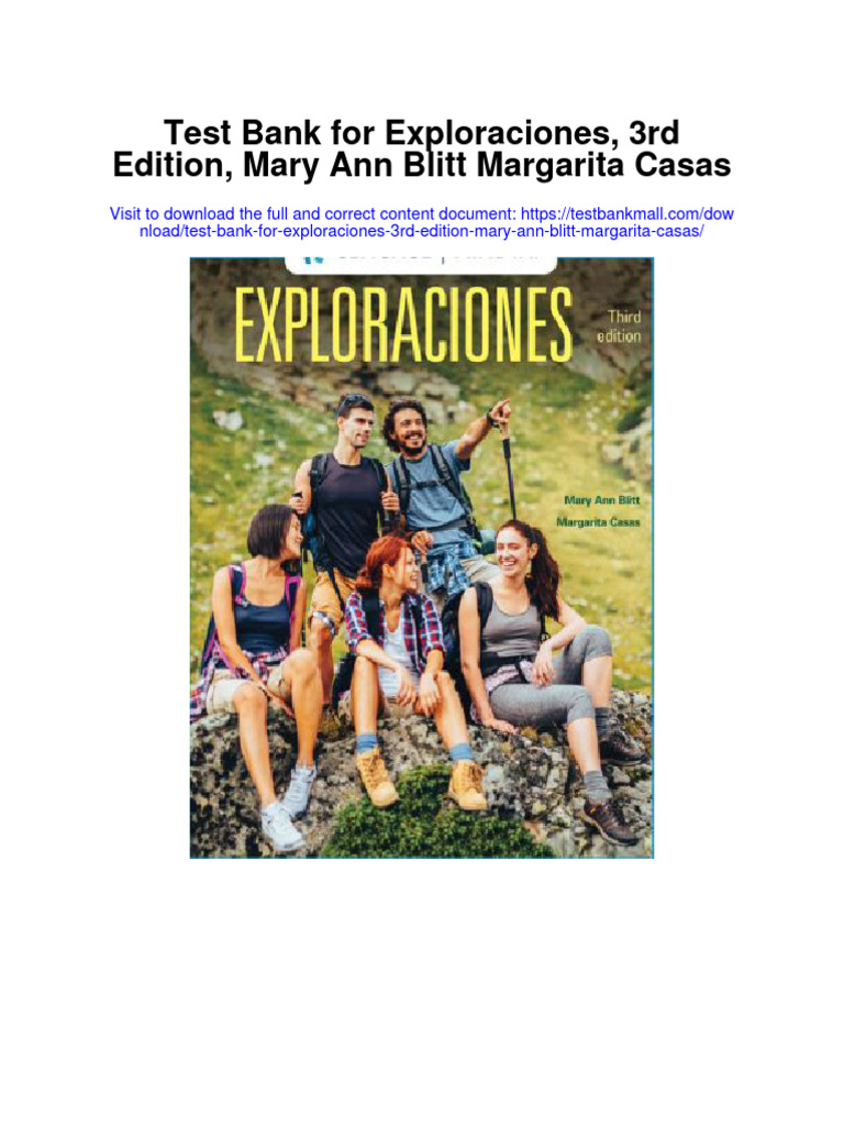 Test Bank for Exploraciones 3rd Edition Mary Ann Blitt Margarita Casas PDF