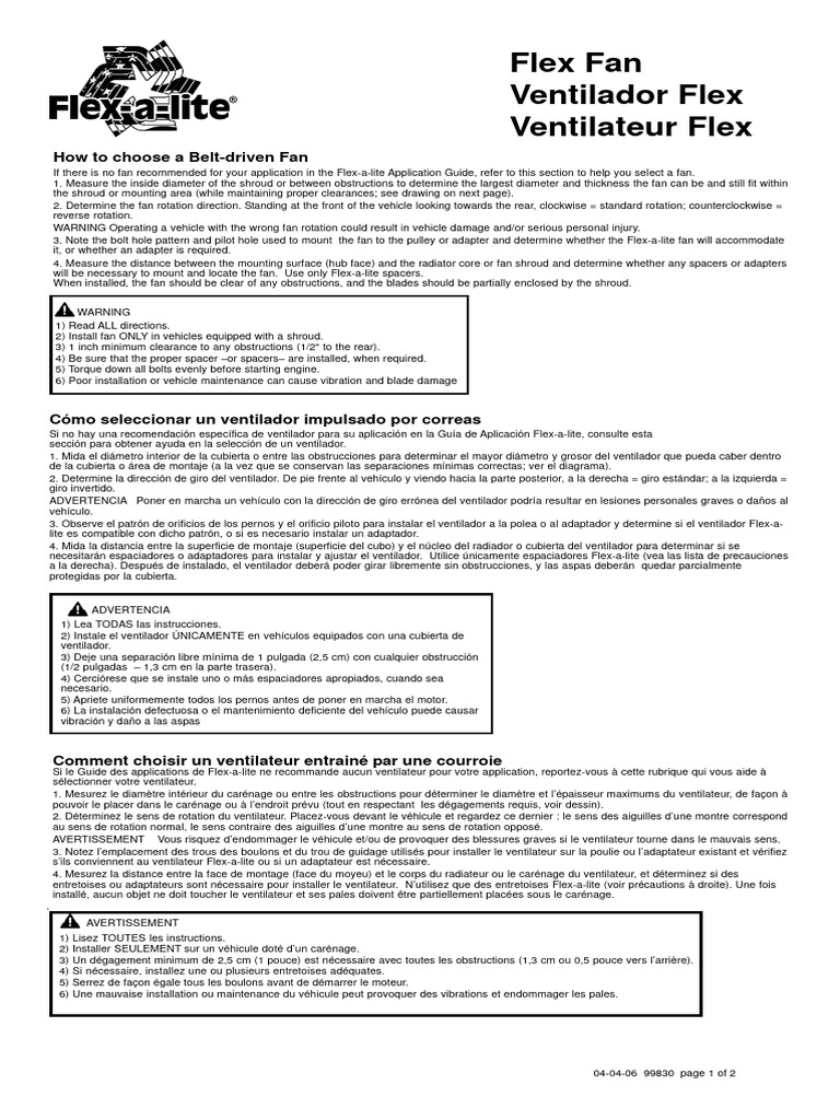 Flex Fans PDF Máquinas Ingeniería electromecánica