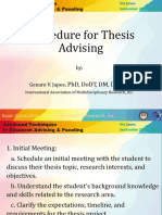 Procedure For Thesis Advising 2