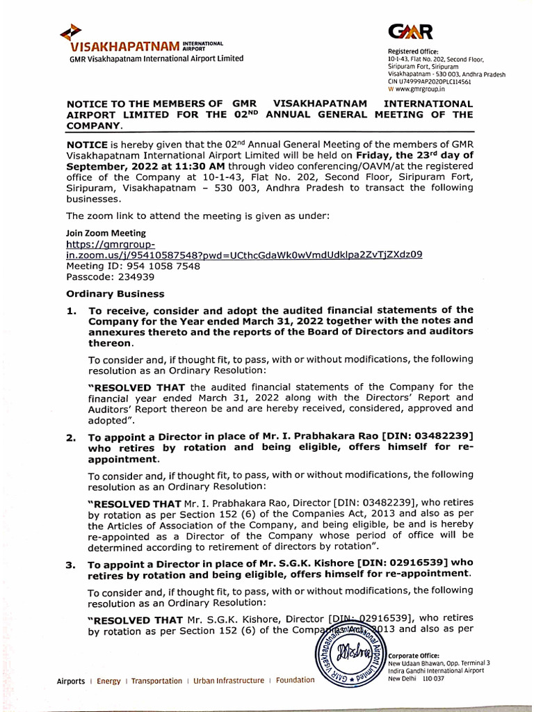 AGM Notices | PDF