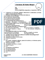 Control de Lectura: El Gato Negro: Plan Lector Lic. Max Giampierre Troncos Ojeda