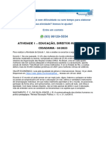 Atividade 1 - Educação, Direitos Humanos e Cidadania - 54/2023