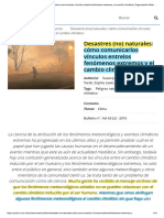 Desastres (No) Naturales - Cómo Comunicarlos Vínculos Entrelos Fenómenos Extremos y El Cambio Climático - Organización Meteorológica Mundial