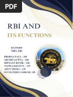 RBI and Its Functions