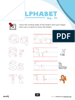 Worksheet - Learning The Letters QQ To TT