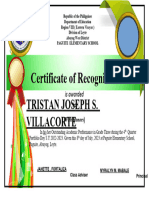 Grade 3 Certificate Award