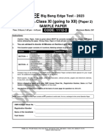 Sample Paper Bbe 2023 Class Xi p2 PCM