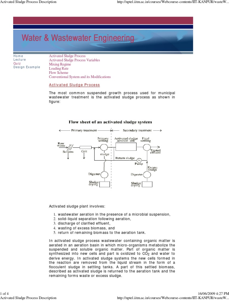 Activated Sludge Process De.. | PDF | Sewage Treatment | Environmental ...