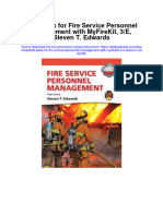 Test Bank For Fire Service Personnel Management With Myfirekit 3 e Steven T Edwards