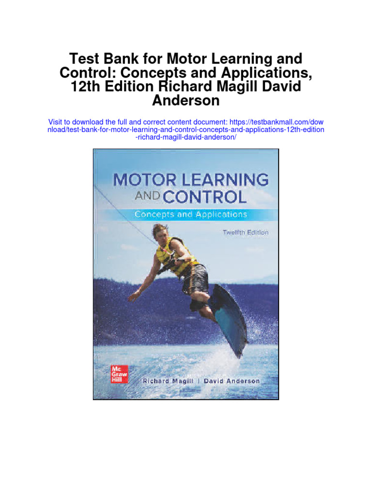 Test Bank For Motor Learning and Control Concepts and Applications 12th