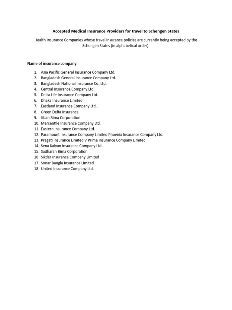 Insurance Company List | PDF