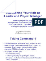 Establishing Your Role As Leader and PM