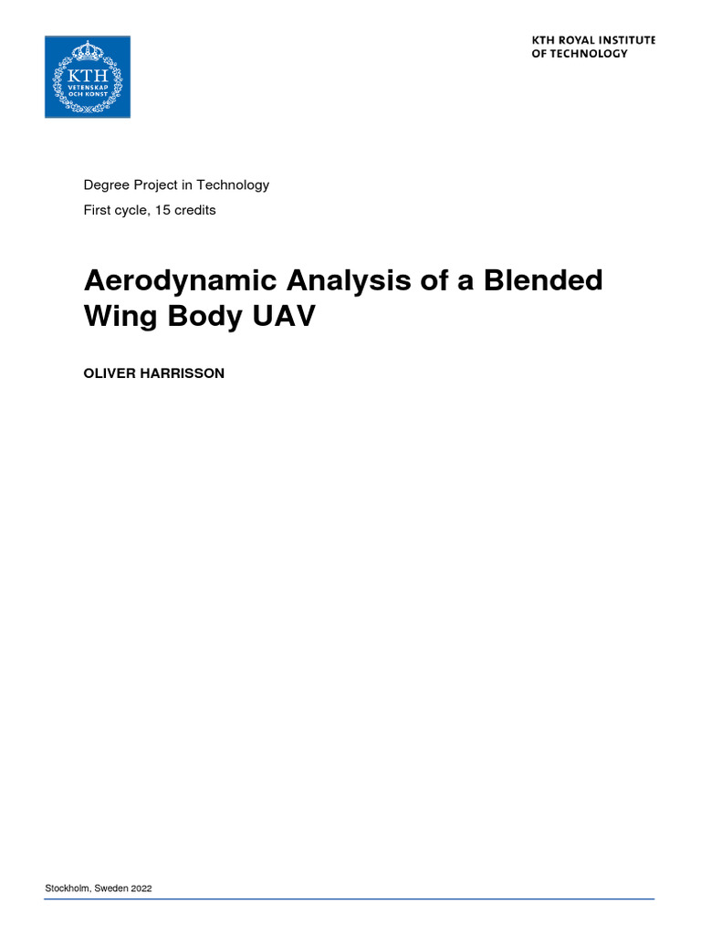 Aerodynamic Analysis of A Blended Wing Body Aircraft | PDF | Drag ...
