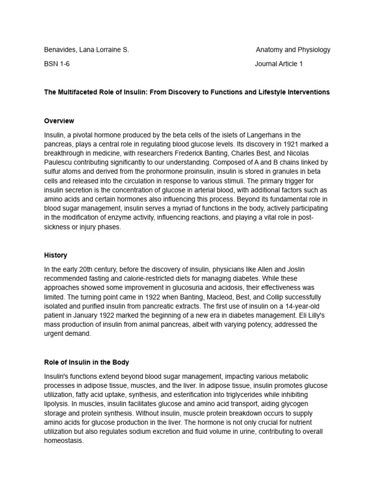 Journal Article (Insulin) PDF Insulin Diabetes