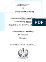 ASSIGNMENT Environmental Chemistry 
