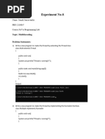 Expt 8 - MultiThreading