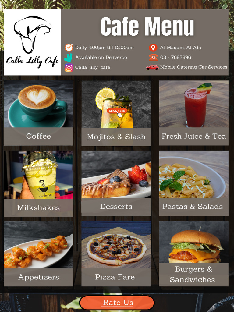 Our New Digital Menu (Calla Lilly Cafe) 2023 | PDF | Pizza | Salad
