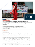 Las Inversiones Ecológicas de Las Empresas de Petróleo y Gas No Cumplen La Promesa de Publicidad - Estudio - Combustibles Fósiles - El Guardián