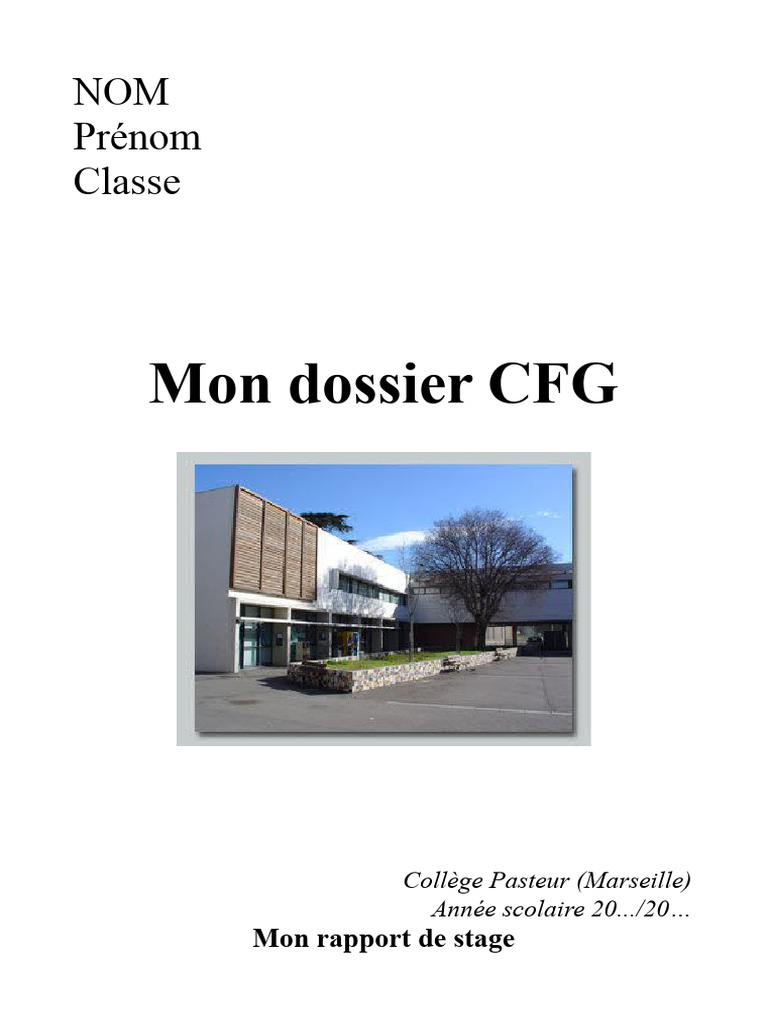 Modèle de Dossier CFG PDF
