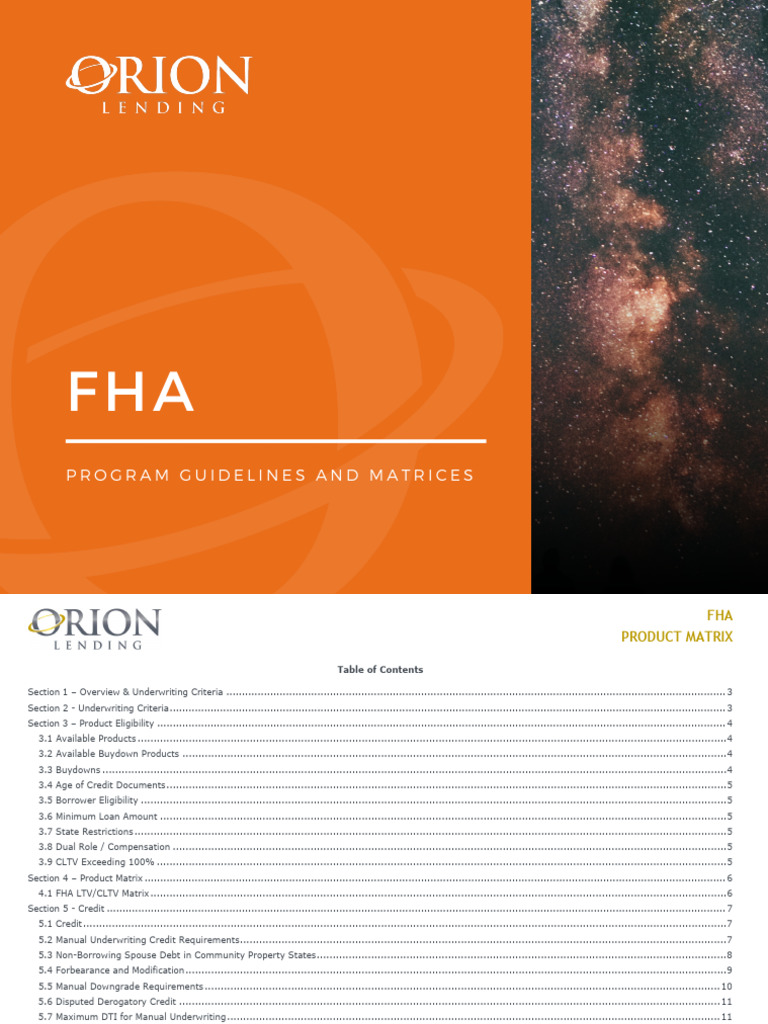 FHA Product Matrix | PDF | Federal Housing Administration | Loan To ...