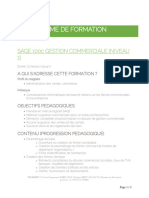 Plan de Formation Sage 100c Gestion Commerciale Niveau 1