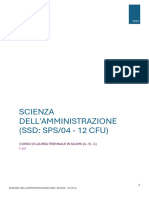 SCIENZA DELL'AMMINISTRAZIONE (SSD SPS04 - 12 CFU) FdeF-Scams A
