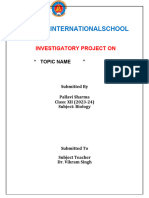 Bio Investigation Project Class 12