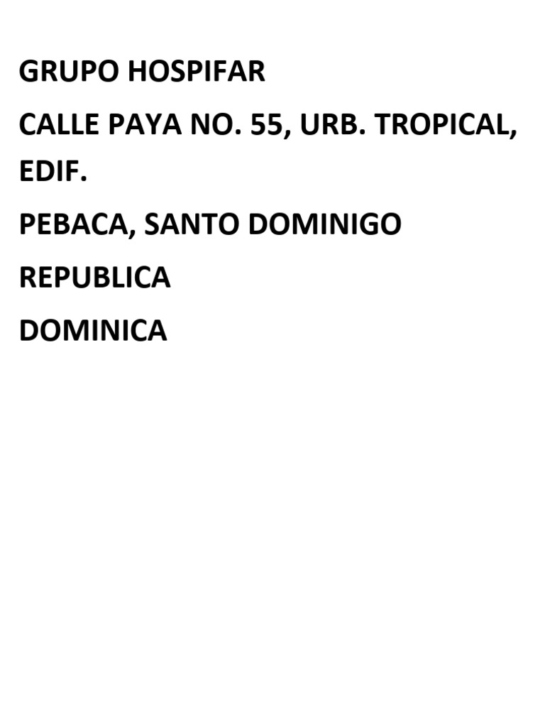 Address Dominican Republic (Cellchem) PDF