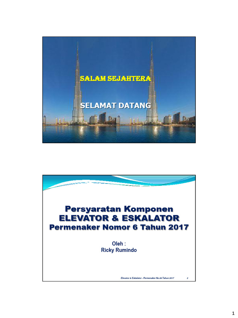 02 Persyaratan K3 Bagian Komponen Elevator Dan Eskalator Pdf