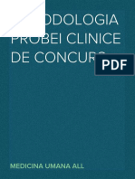 Metodologia Probei Clinice de Concurs - (Medicina Interna: Chirurgie: Pediatrie: Stomatologie)
