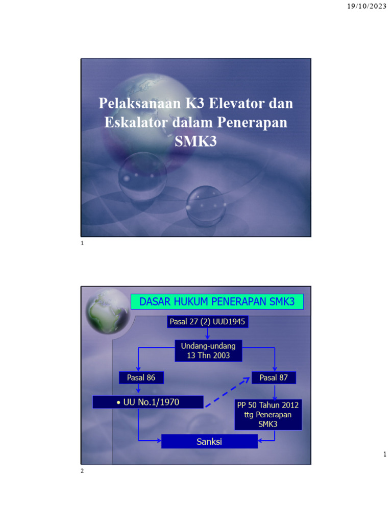Pelaksanaan K3 Elevator Dan Eskalator Dalam Smk3 Pdf