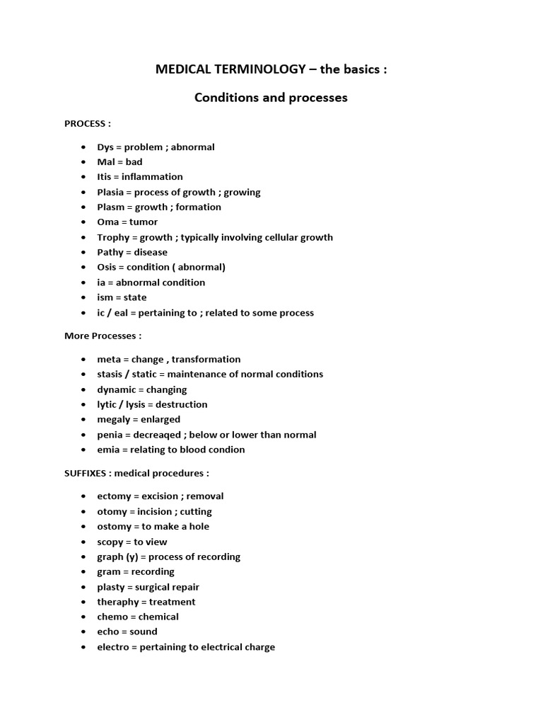 Medical Terminology PDF