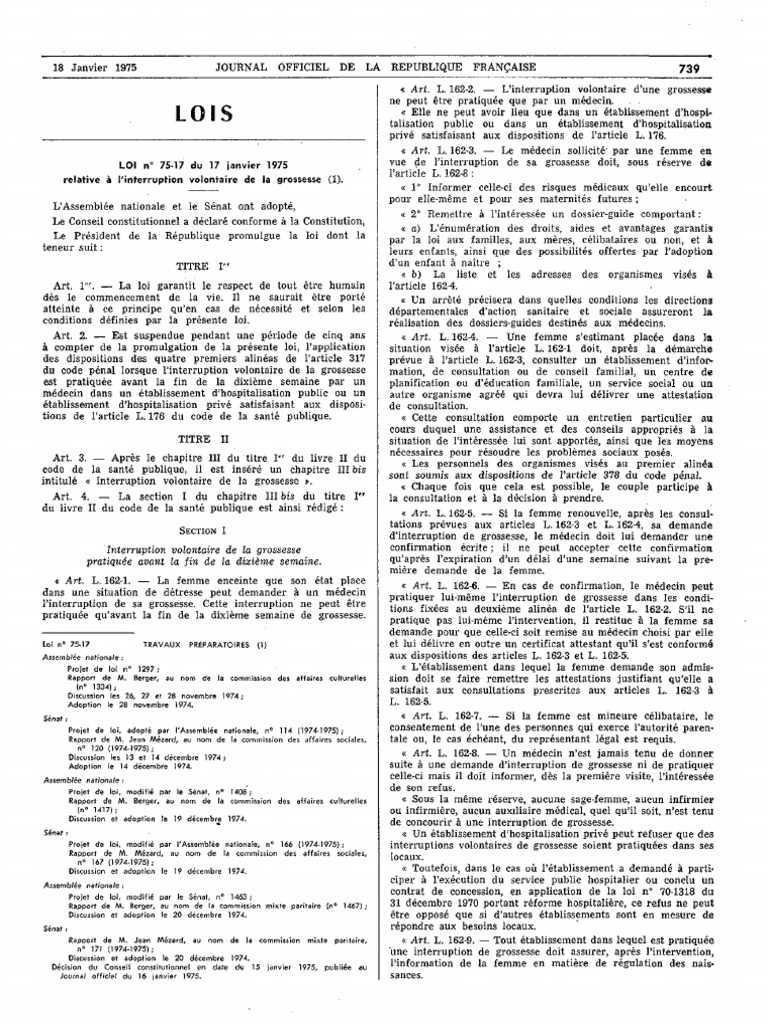 Loi Veil 1975 | PDF