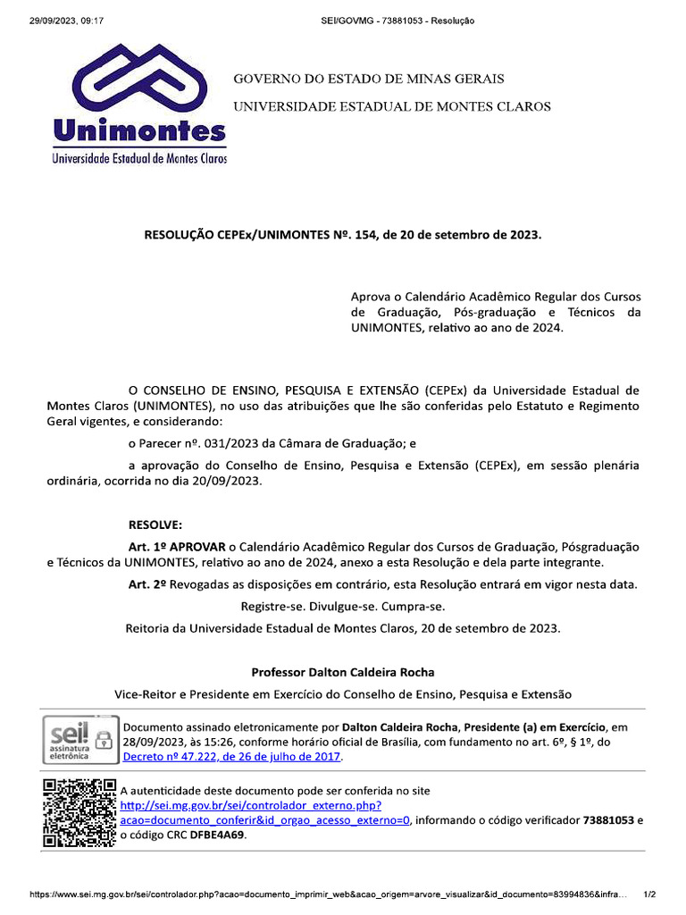 Calendário 2024 Unimontes Pdf Pós Graduação