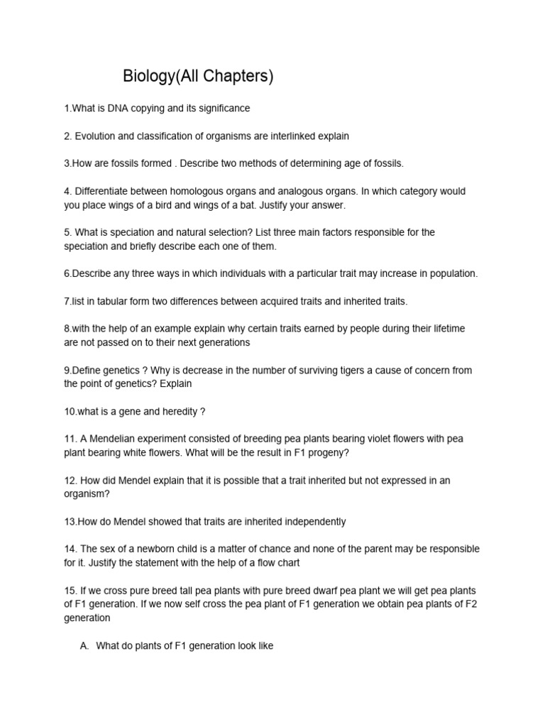 Biology Test PDF Hormone Human Body