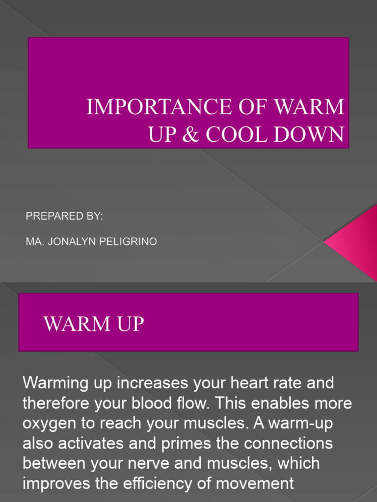 Importance of Warm Up Cool Down 1 | PDF | Heart | Human Anatomy