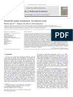 Gusekaran, A. B. 2012. Sustainable Supply Management An Empirical Study.