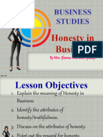 Week 6 - Honesty in Business