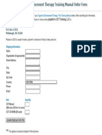 Cognitive Enhancement Therapy Training Manual Order Form